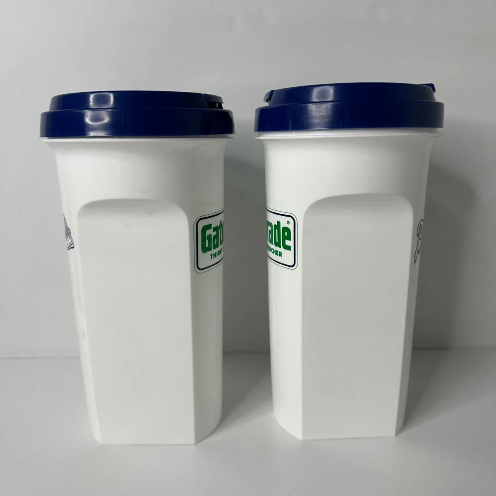2 Vtg Atlanta Braves Gatorade Insulated Tumblers 48oz Stadium Giveaway 90s MLB